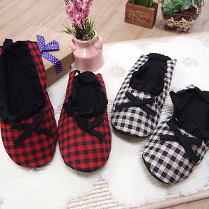 체크레이스 덧신 실내화/보육교사덧신 거실화 유치원 어린이집