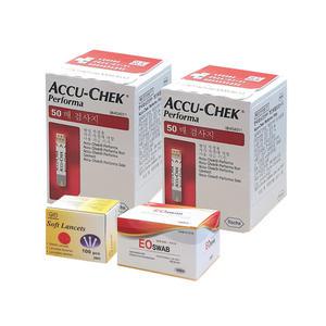 아큐첵퍼포마 혈당시험지100매(27년3월)+침100매+솜100매