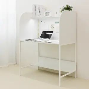 [아이디어스터디] 티케 와이드 1000 철제 1인독서실책상 화이트