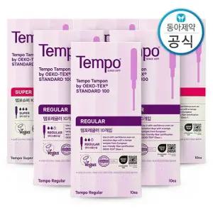 템포 레귤러 30매 + 슈퍼 30매 탐폰 생리대 총 60매