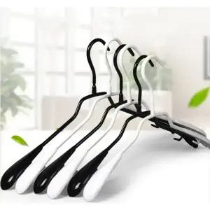 어깨뿔방지 옷걸이 10p 미끄럼방지 논슬립 실리콘 코팅 스텐 니트 정장 옷걸이