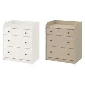 이케아 HAUGA 하우가 3칸서랍장70x84/수납장/옷장/거실장