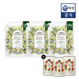 [르샤트라1802]르샤트라 섬유유연제 뮤게 1.6L 리필 x 3개 + 섬유유연제 200ml 3개 증정