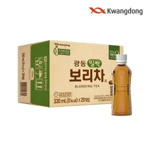 [광동제약][무료배송] 광동 밀싹보리차 그린 무라벨 330ml 20pet (무/유라벨 랜덤)