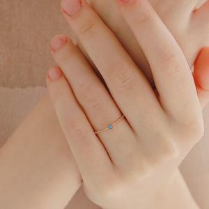 [제이로렌] 미니 터키석 로즈골드 원석 반지 R0648