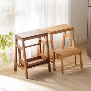 접이식 의자사다리 스탭스툴 계단의자 대나무 원목 2단