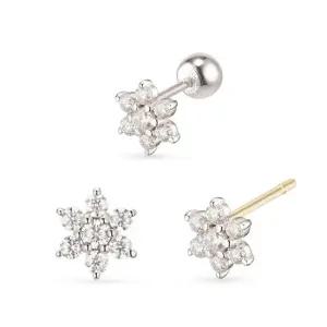 14k 모이사나이트 별꽃 피어싱 1개)