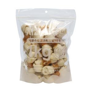 테비 치킨우유껌 1kg M (4.5인치) 대용량 강아지간식