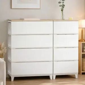 세라비 서랍장 플라스틱 우드상판 와이드형 수납장 2단 3단 4단 5단 6단