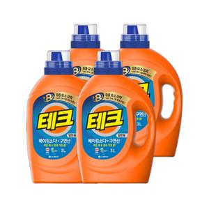 엘지생활건강 테크 베이킹소다 구연산 세제 일반용 용기 3L 4개