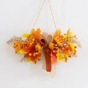 가을 단풍 조화 꽃 가랜드 도토리 엔틱 35cm 인테리어 벽장식 벽걸이 모형 과일 현관 문 꾸미기 소품