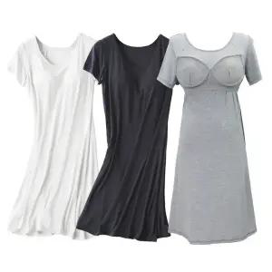 일체형 모달 브라캡 반팔원피스 브라탑 홈웨어 실내복 잠옷