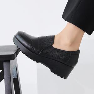 천연소가죽 엘링 경량 통굽 슬립온 5cm