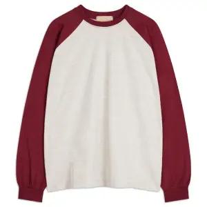 [탑보이][탑보이] 배색 나그랑 오버핏 긴팔 티셔츠 (KI007)