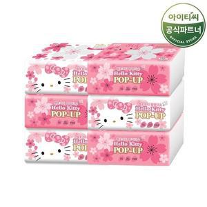 [홈스웰]헬로키티 팝업티슈 벚꽃에디션 (110매 3개X2팩) 총6개