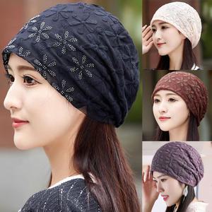 여성 여자 두건 주방 찡 비니 봄 여름  패션 큐빅