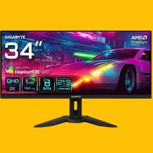 GIGABYTE M34WQ HDR IPS KVM 21:9 울트라와이드 WQHD 게이밍 144Hz 게이밍 34인치 모니터