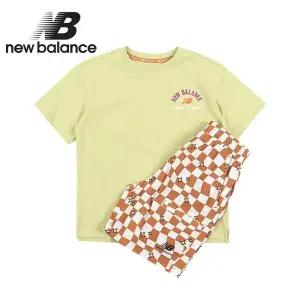 뉴발란스 키즈 뮤직페스티벌 반팔 세트(NK9YD2501U-AH)_라임