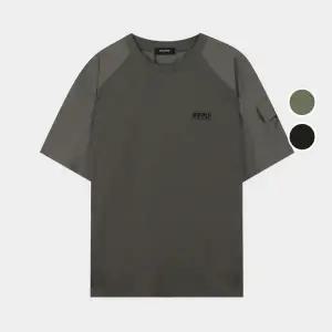 [롯데백화점]버커루 남성 루즈핏 우븐 소매 반팔 티셔츠 B242TS070P