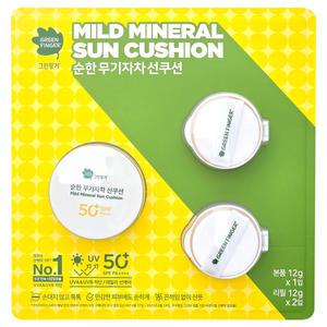 그린핑거 순한 무기자차 선쿠션 12g 본품 + 리필 2개