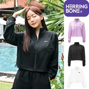 여성 크롭 루즈핏 래쉬가드 집업 하이넥 스포츠 비치웨어 빅사이즈 수영복 상의 RI382W