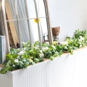 수국 센터피스 조화 가랜드 웨딩 테이블 장식 170x18cm 인테리어 꽃 소품 행사 셀프 촬영 브라이덜샤워