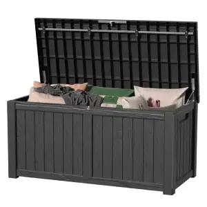 지오리빙 야외 보관함 450L 실내외 수납 정리함 데크박스 조립식창고 마당 농기구 소형 대형 수납함 CW093A