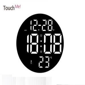 TM 디지탈 원형 큰숫자 날짜 온도 표시 리모컨 포함 벽시계