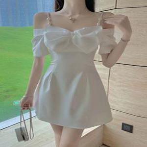 대형 리본 블랙드레스 파티 원피스 돌잔치 스냅촬영 여름 빅사이즈 촬영 미니 이브닝 연주회