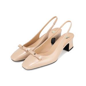 [본사운영]바바라 소가죽 B골드 리본 장식 여성 슬링백5cm_BBI201