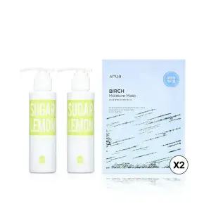 조성아 원더바스 레몬청 클렌저 슈가&레몬 120ml 2개 + 아누아 자작나무 수분마스크 2매_B