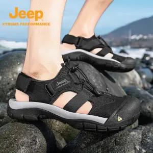 JEEP 여름 아웃도어 트레킹 캠핑 데일리 샌들 남성용 바오터우 해변화