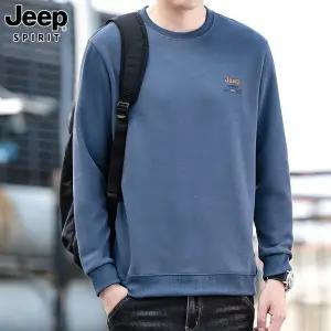 JEEP SPIRIT 트렌디 패션 라운드넥 남자티셔츠 캐주얼 자수 심플 맨투맨