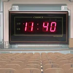 체육관 디지털 전자 벽시계 사무실 벽걸이 자동 대형/시계/알람/기능/전파/수신/숫자/표시/LED/무소음/고급