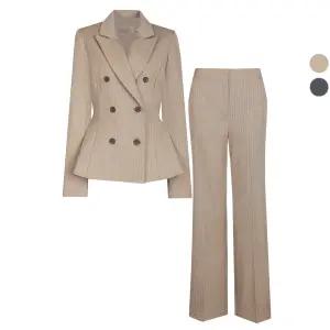SET 여성 봄가을 더블 정장 자켓+부츠컷팬츠 세트