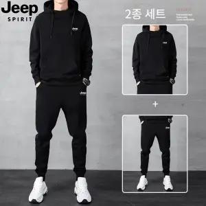 JEEP SPIRIT 간절기 운동복 세트 남성 후드 추리닝 트레이닝 투피스