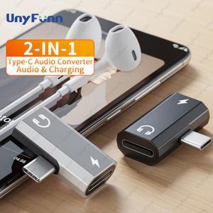 c타입이어폰젠더 15 프로 맥스용 투인원 USB C에서 C타입 변환기 휴대폰 충전 이어폰 분배기 어댑터