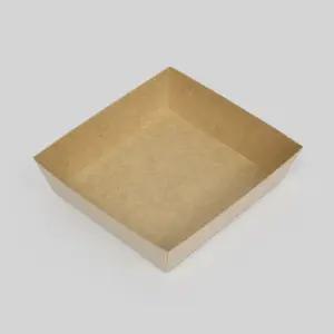 샌드위치 케이스 몸통 (수입) DRP-4 크라프트 BOX 500개 포장 종이 도시락 트레이