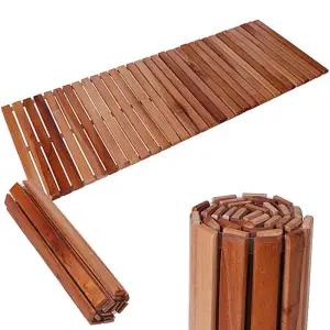 마호가니 롤매트 900 / 욕실 화장실 베란다 현관 캠핑 원목 발판 발매트