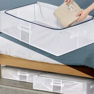 투명 대형 언더베드 수납함 리빙박스 플라스틱 정리 옷 침대 이불