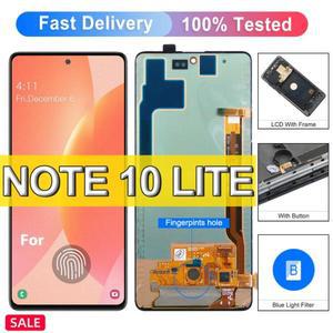 Galaxy 노트 10 Lite Lcd 디스플레이 N770 용  AMOLED 화면 프레임 디지털 터치 스크린 교체 포함