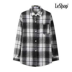 [르샵] 캐주얼 체크 패턴 포켓 루즈핏 셔츠 (BPABL007A)