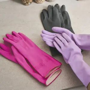 [롯데이라이프]롯데 착한 라텍스 컬러 고무장갑 핑크 퍼플 그레이 양손 5개