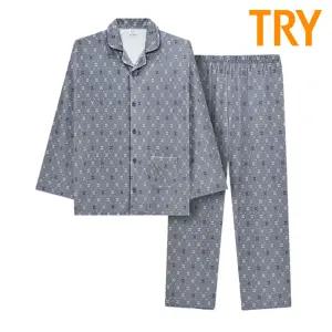 트라이 남성 밍크스판 겨울용 잠옷 커플 파자마 홈웨어 TMJSJ71 상하의세트