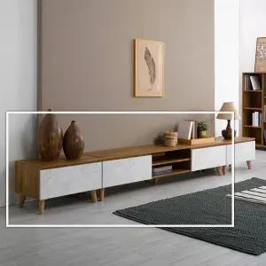 [우아미가구]그라비따 거실장 세트 2400