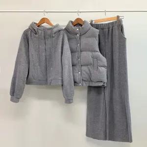 패딩조끼 후드집업트레이닝세트 /3종세트