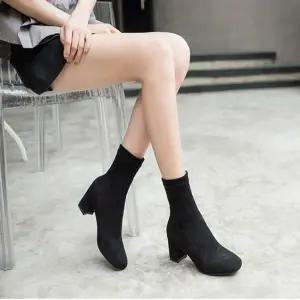 (빠른배송) 다우리협력업체02 워커 워커힐 앵클 앵글 스웨이드 삭스부츠 여성 앵클부츠 통굽 워커부츠