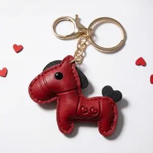 신년 병오년 행운 붉은 말 키링 포니 가죽 말띠 인형 키링 백참