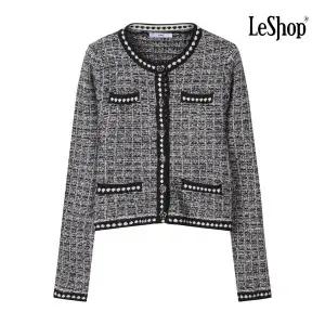 [르샵] 플라워 버튼 트위드 니트 가디건 (BP9KC013A)