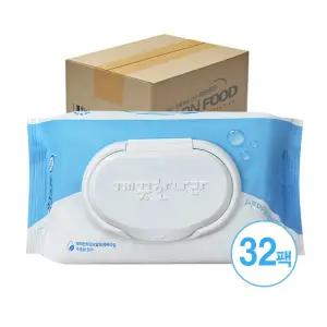 깨끗한나라 페퍼민트 블루 물티슈 캡형 70매 32팩